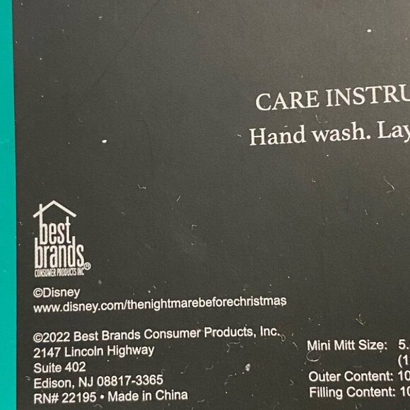 Disney NWT Kitchen Nightmare Before Christmas Jack & Sally Mini Oven Mitts 7x5.5 - Picture 7 of 10